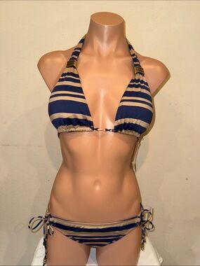 NWT Bar III halter bikini set size M tie side